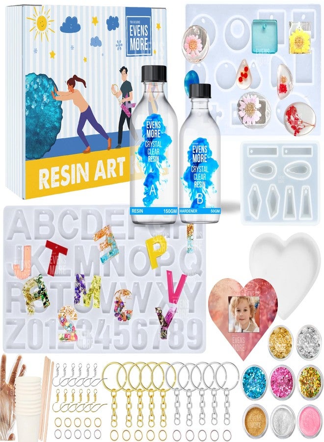 EVENS MORE Alphabet Keychain Number Making With Hole Mould For Resin Art With Glitter,Multicolor - Image 1